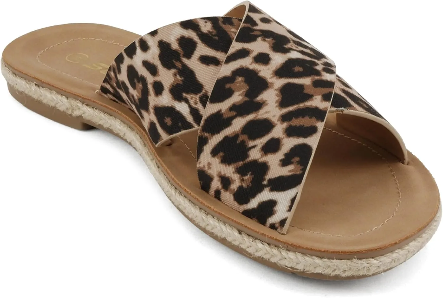 Soda Prism ~ Women Round Toe Crisscross Band Espadrille Slide Sandals