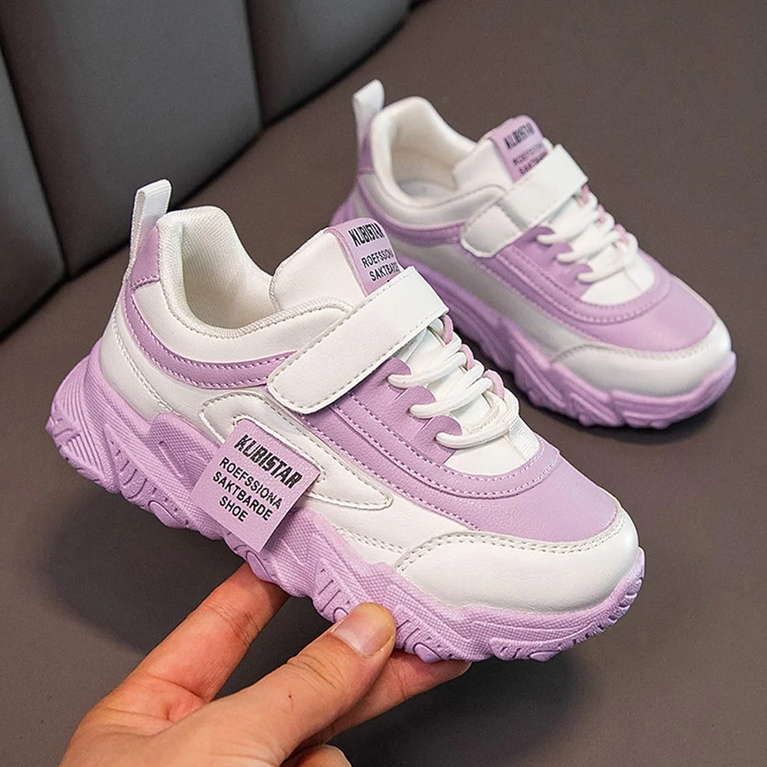 Sole Non Slip Running Sport Shoes for Kids Childrens Toddler Strap Lace Ankle Sneakers Lightweight Breathable Casual