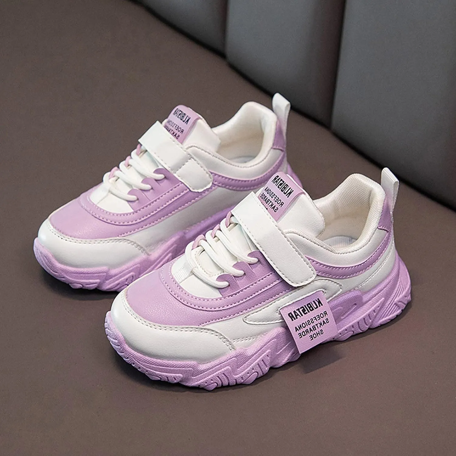 Sole Non Slip Running Sport Shoes for Kids Childrens Toddler Strap Lace Ankle Sneakers Lightweight Breathable Casual