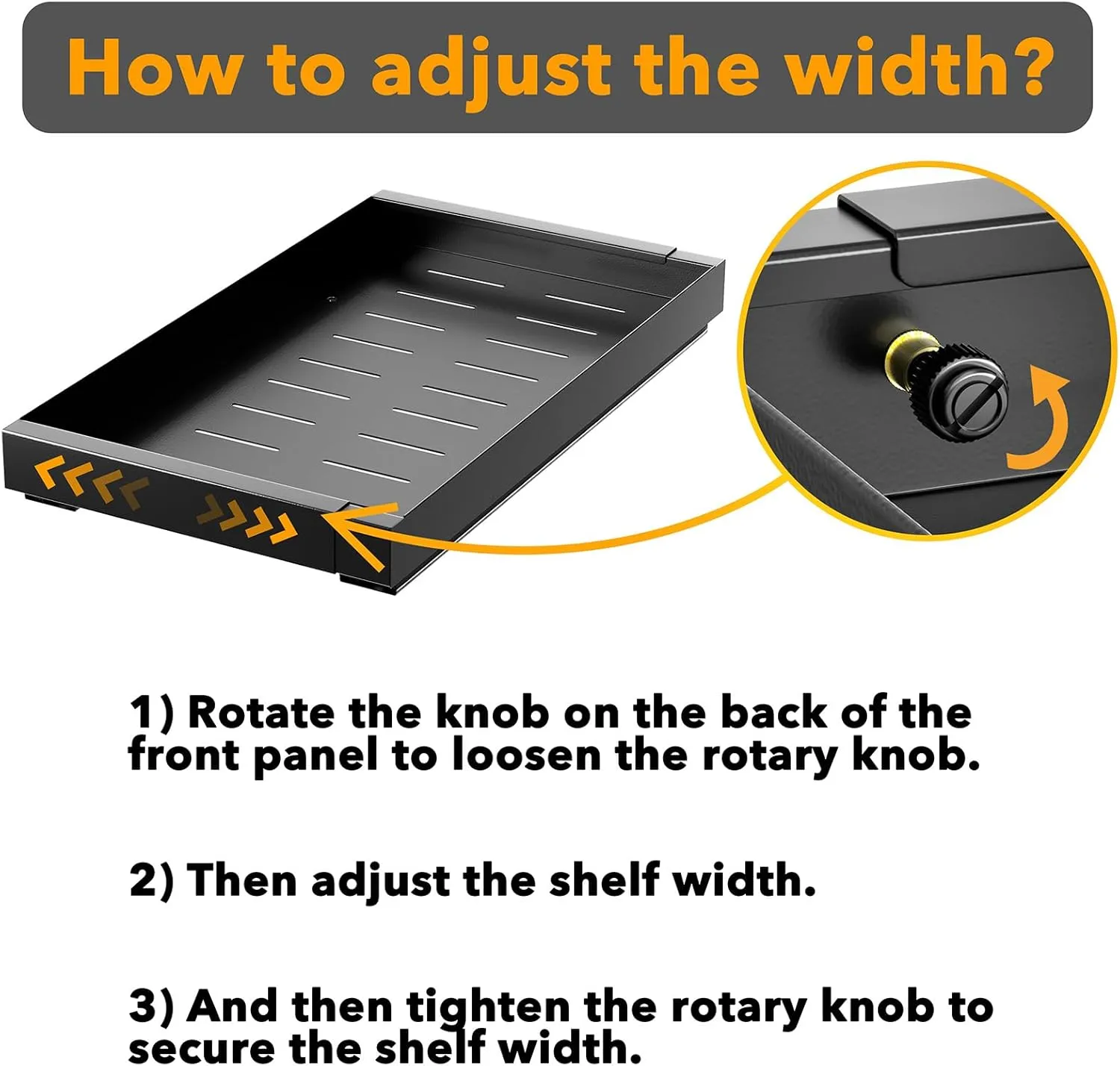 SpaceAid Pull Out Cabinet Organizer, 1 Pack Expandable 11.8"-19.6" (Need to Pull to Widen) Heavy Duty Pull-Out Drawer with Adhesive Tape for Kitchen Storage Cabinets (Black, 21" Deep)