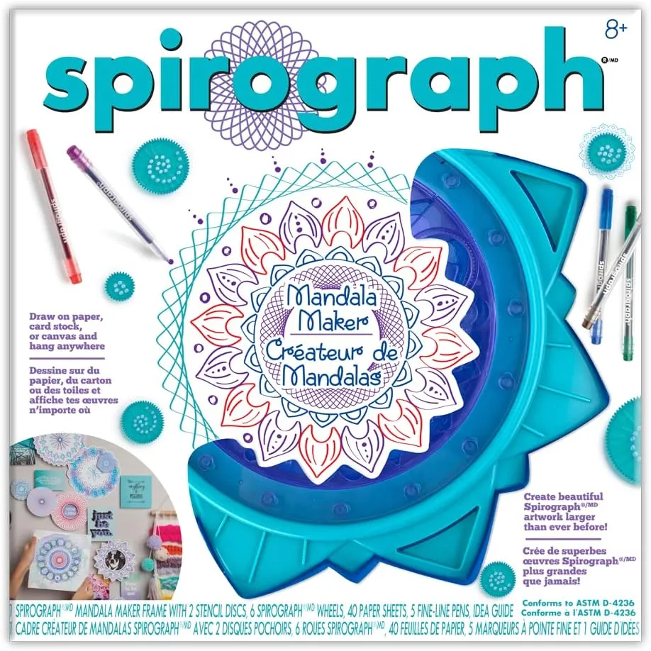 Spirograph Mandala Maker - The Easy Way to Make Countless Amazing Mandala Designs - Design Mandala Art - Ages 8 