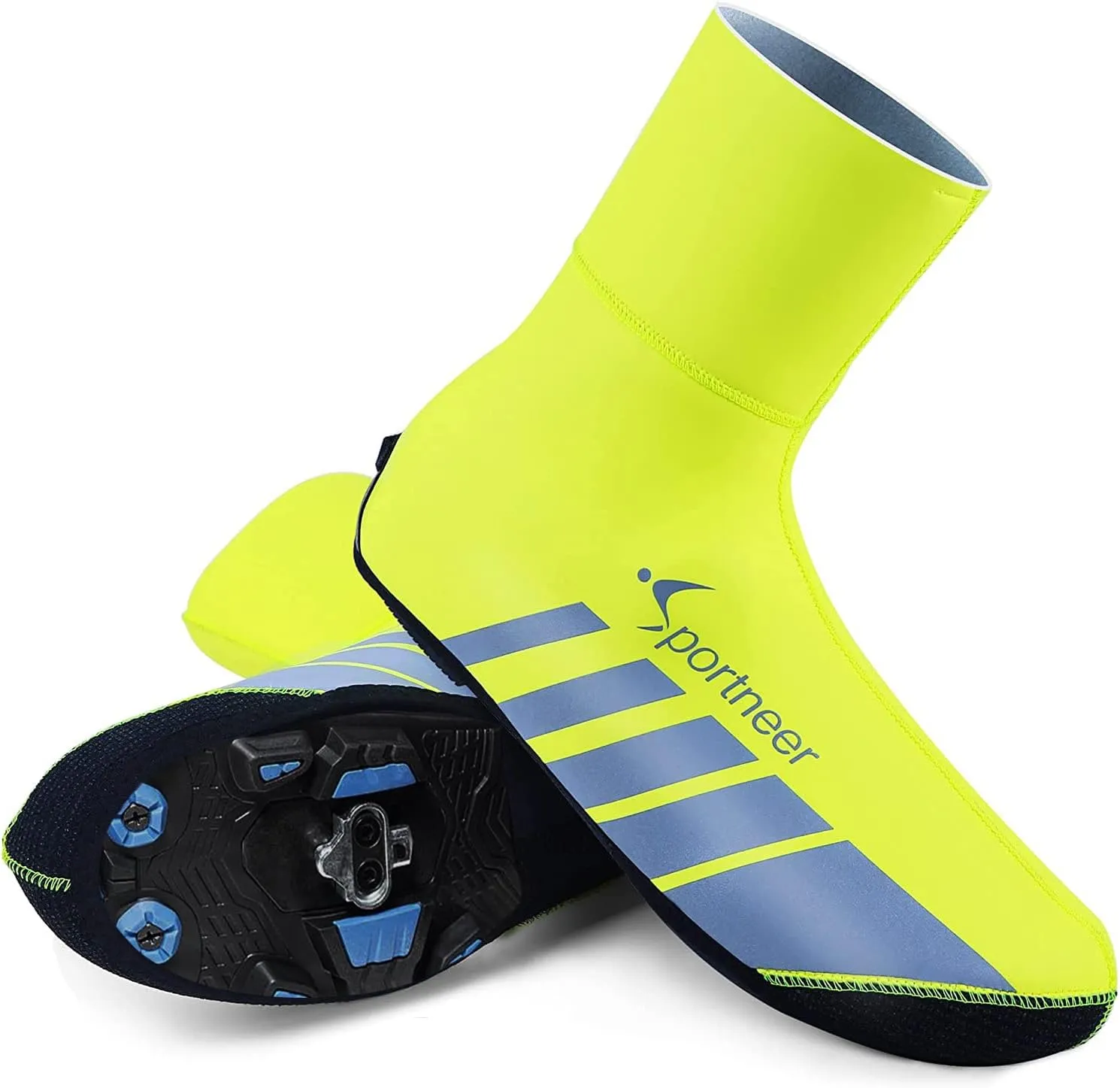 Sportneer Cycling Shoe Covers: Neoprene Waterproof and Windproof Bike Shoe Cover for Rain - Winter Thermal Warmers Overshoes Bicycle Shoe Cover for Road Bike Mountain Bike, No Zip Closure Design