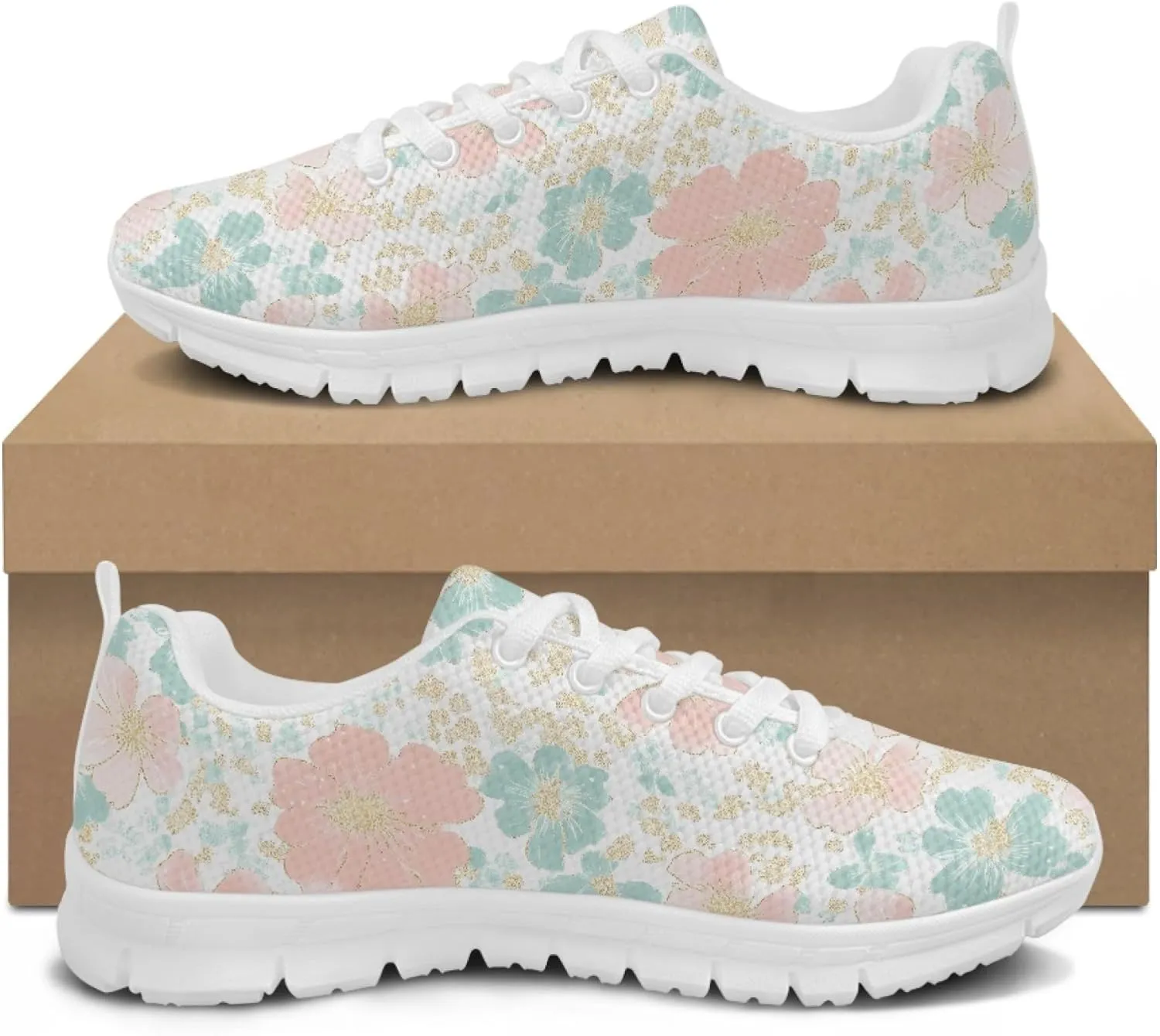 Sports Shoes for Women Trainer Running Travel Sneaker Causal Walking Low Heel Lace Up Teens Adults Sneakers Breathable