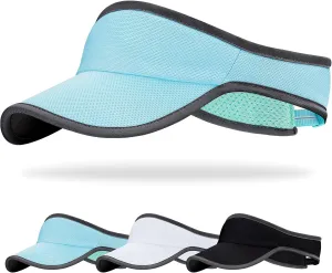 Sports Sun Visor for Men Women, Lightweight Soft Quick-Dry Visor Hat, Packable Tennis Golf Running Visor