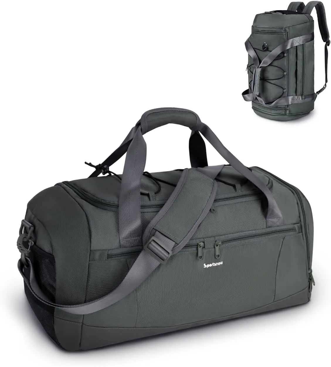 sportsnew Gym Bag for Men Women with Shoe Compartment,Overnight Bag Backpack with Wet Pocket,38L Travel Duffel with 15.6" Laptop Pocket and Trolley Sleeve for Travel,Workout,Patent Pending