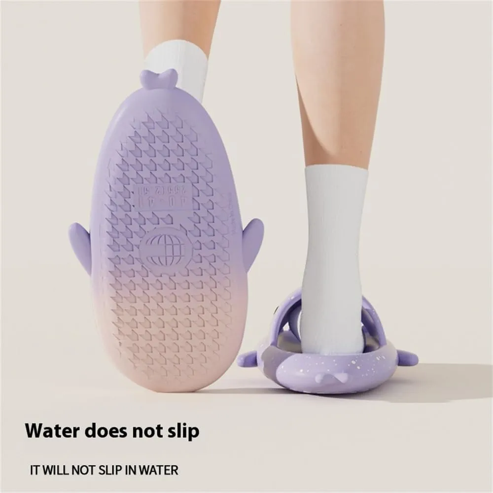 Spotted Starlight Shark Slides,Starry Sky Cloud Anti-Slip Quick Drying Shark Slippers