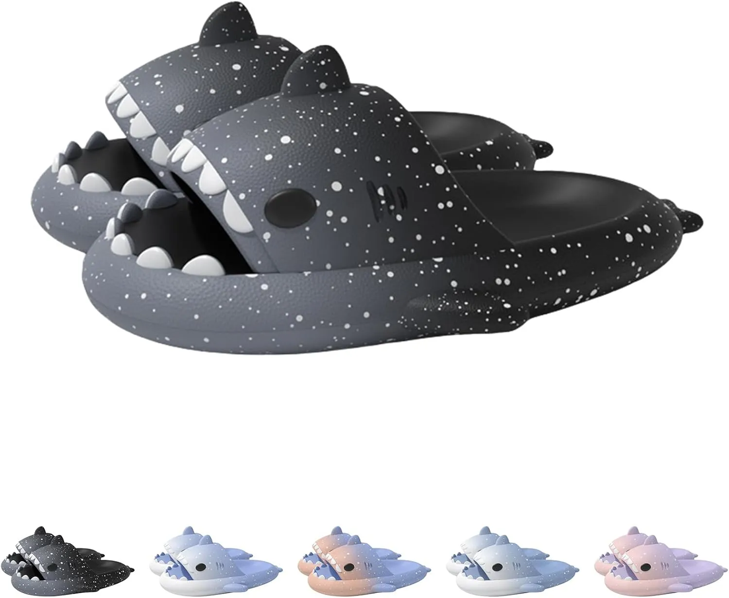 Spotted Starlight Shark Slides,Starry Sky Cloud Anti-Slip Quick Drying Shark Slippers