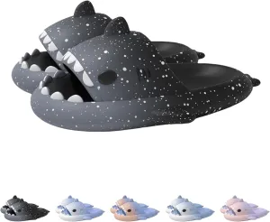 Spotted Starlight Shark Slides,Starry Sky Cloud Anti-Slip Quick Drying Shark Slippers