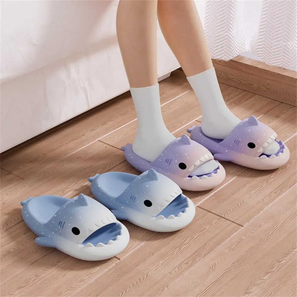 Spotted Starlight Shark Slides,Starry Sky Cloud Anti-Slip Quick Drying Shark Slippers