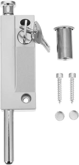 Spring Latch Lock for Wood Doors Durable Zinc Alloy Security Slide Bolt with Smooth Finish for Revolving Doors and Sheds Easy Installation Key Operated Random
