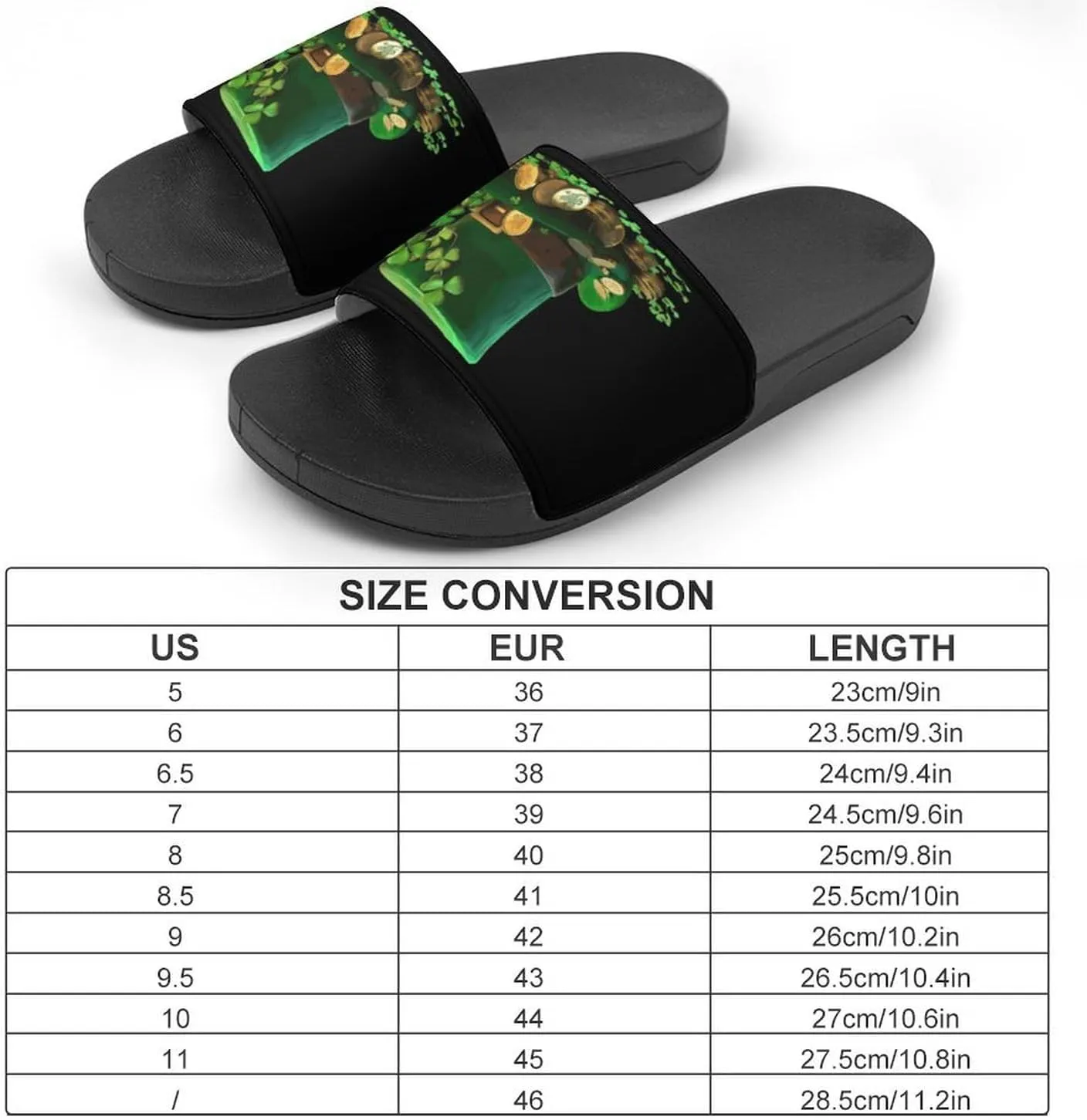 St Patrick's Day Clover Hat House Sandals Non Slip Slippers Quick Drying Bathroom Shower Shoes for Women Men