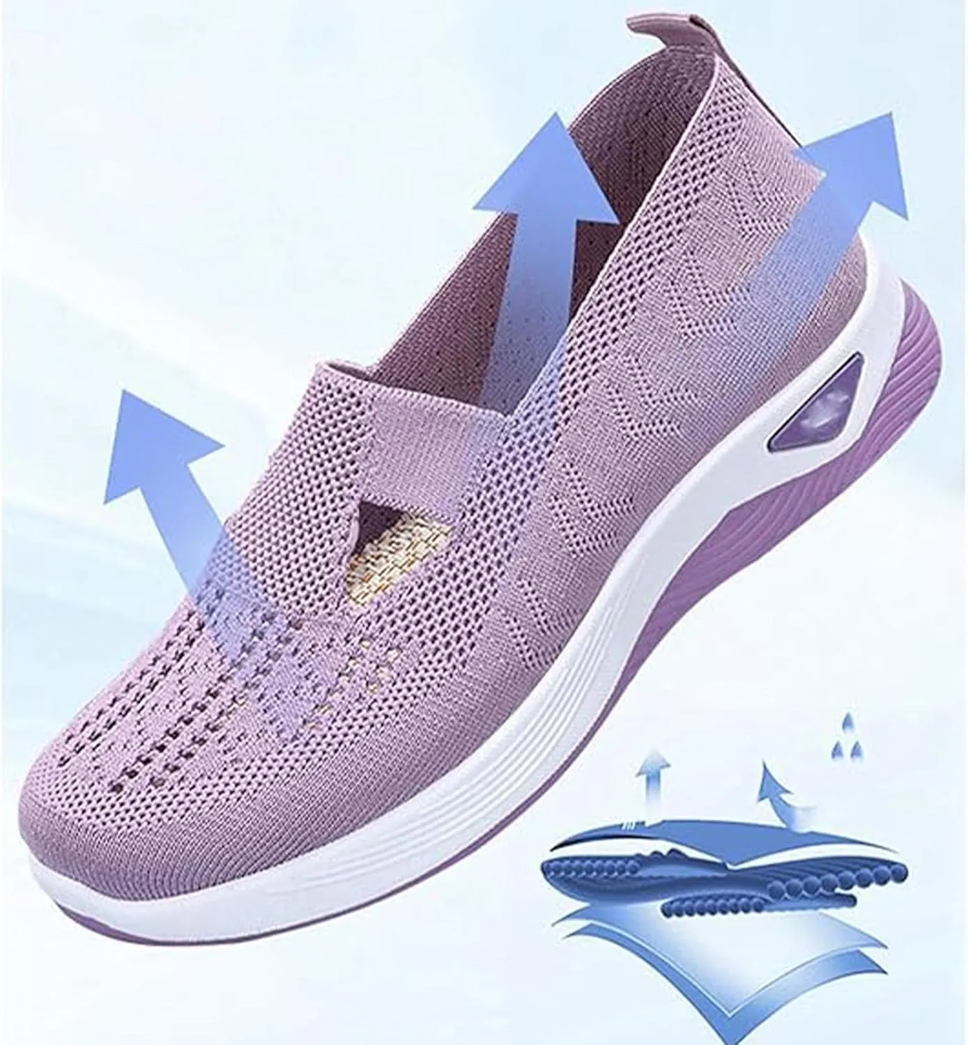 Stanceflex Shoes for Women, Orthowalkway Womens Shoes, Orthopedic Breathable Soft Sole Footwear Wide Width Slip on Shoes