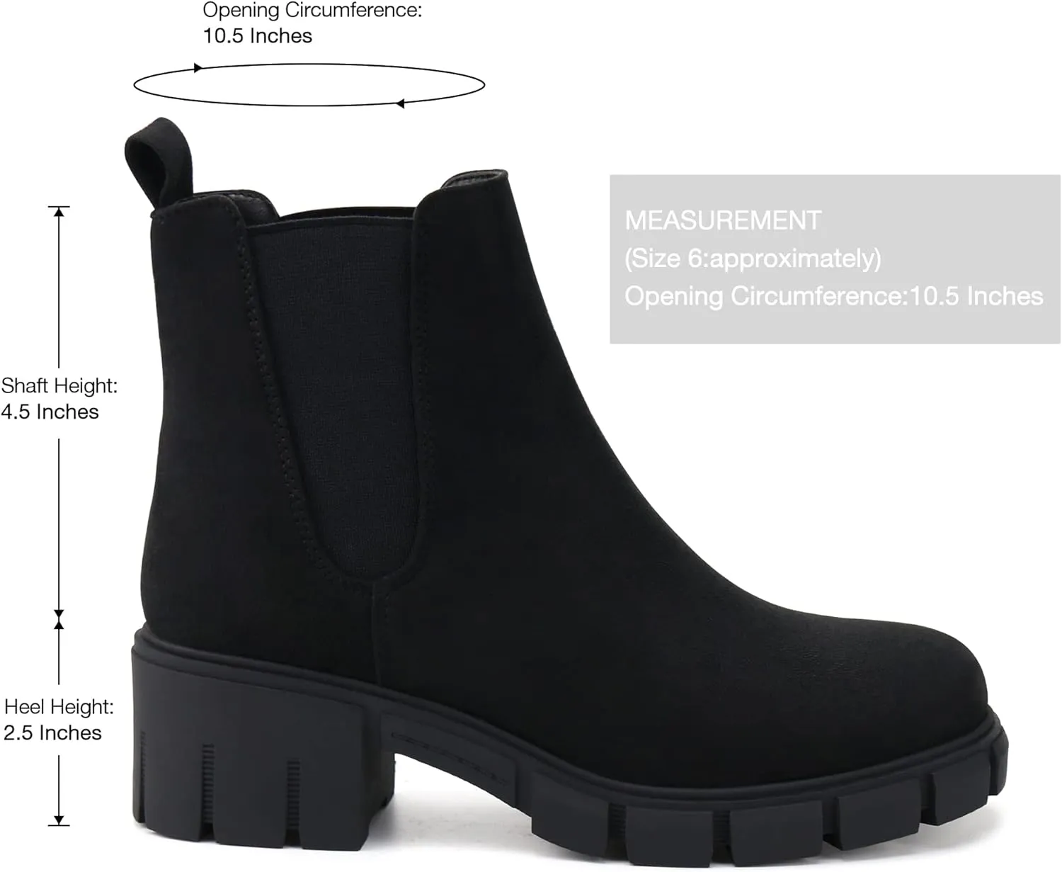 starmerx Women Platform Ankle Boots Elastic Chelsea Boots Mid Heel Slip on Booties