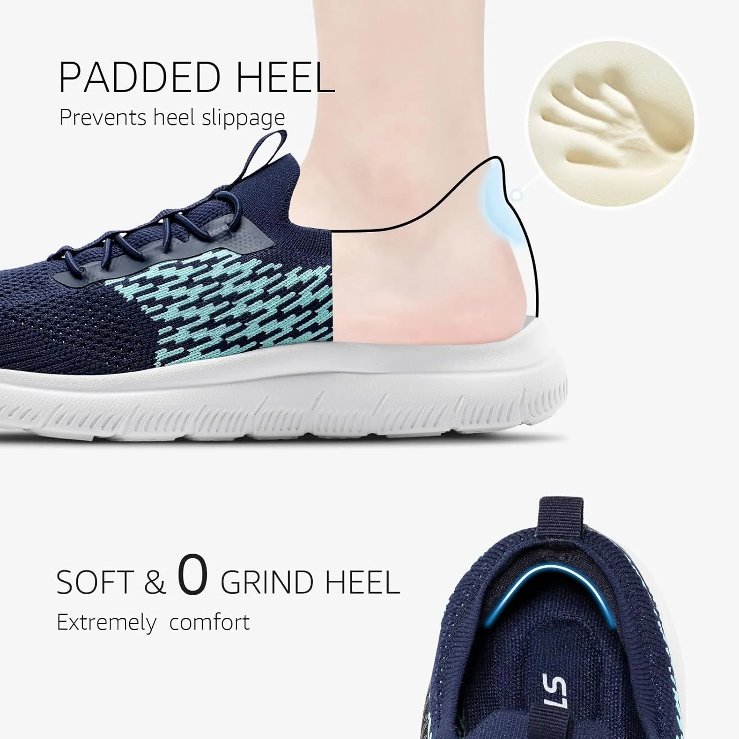 STQ Women Walking Shoes with Arch Support Comfort Lightweight Slip on Sneakers