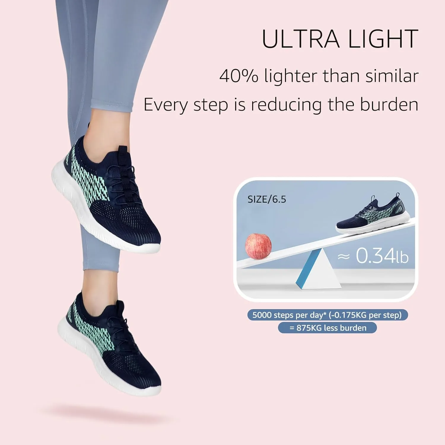STQ Women Walking Shoes with Arch Support Comfort Lightweight Slip on Sneakers