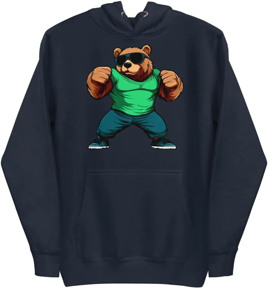 Strong Fitness Bear - Brown bear Hoodie Pullover