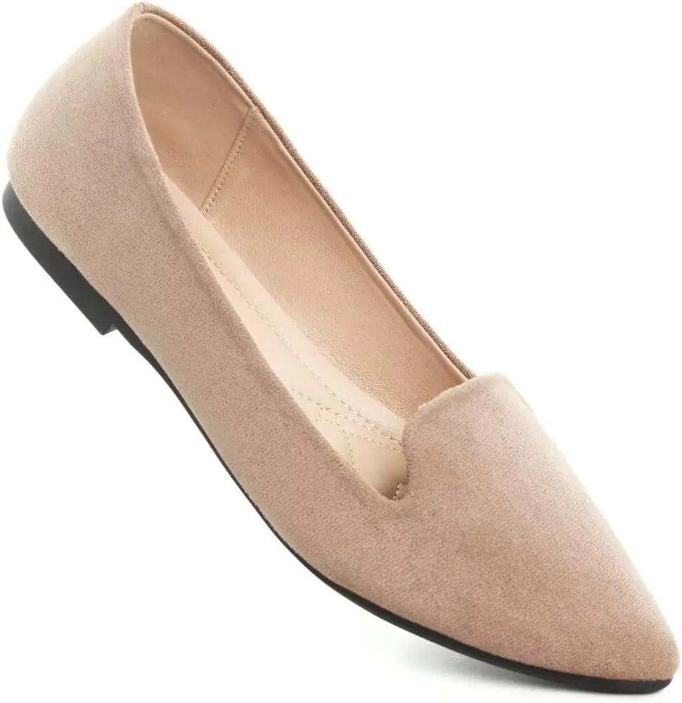 Stunner Women Cute Slip-On Ballet Shoes Soft Solid Classic Pointed Toe Flats