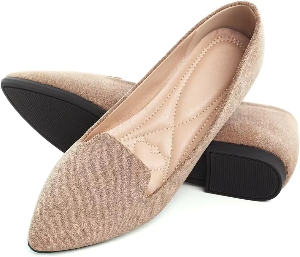 Stunner Women Cute Slip-On Ballet Shoes Soft Solid Classic Pointed Toe Flats