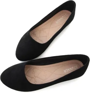 Stunner Women Cute Slip-On Ballet Shoes Soft Solid Classic Pointed Toe Flats
