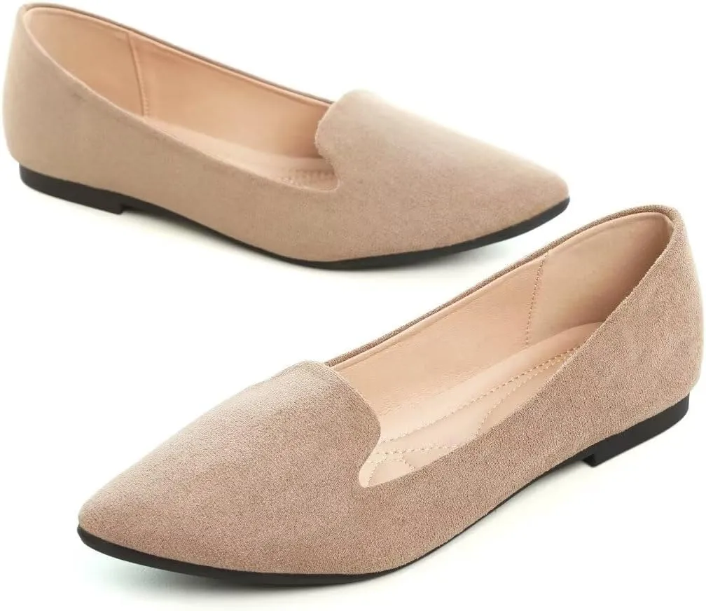 Stunner Women Cute Slip-On Ballet Shoes Soft Solid Classic Pointed Toe Flats