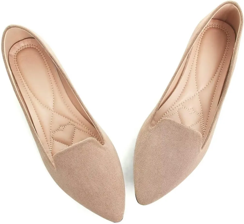 Stunner Women Cute Slip-On Ballet Shoes Soft Solid Classic Pointed Toe Flats