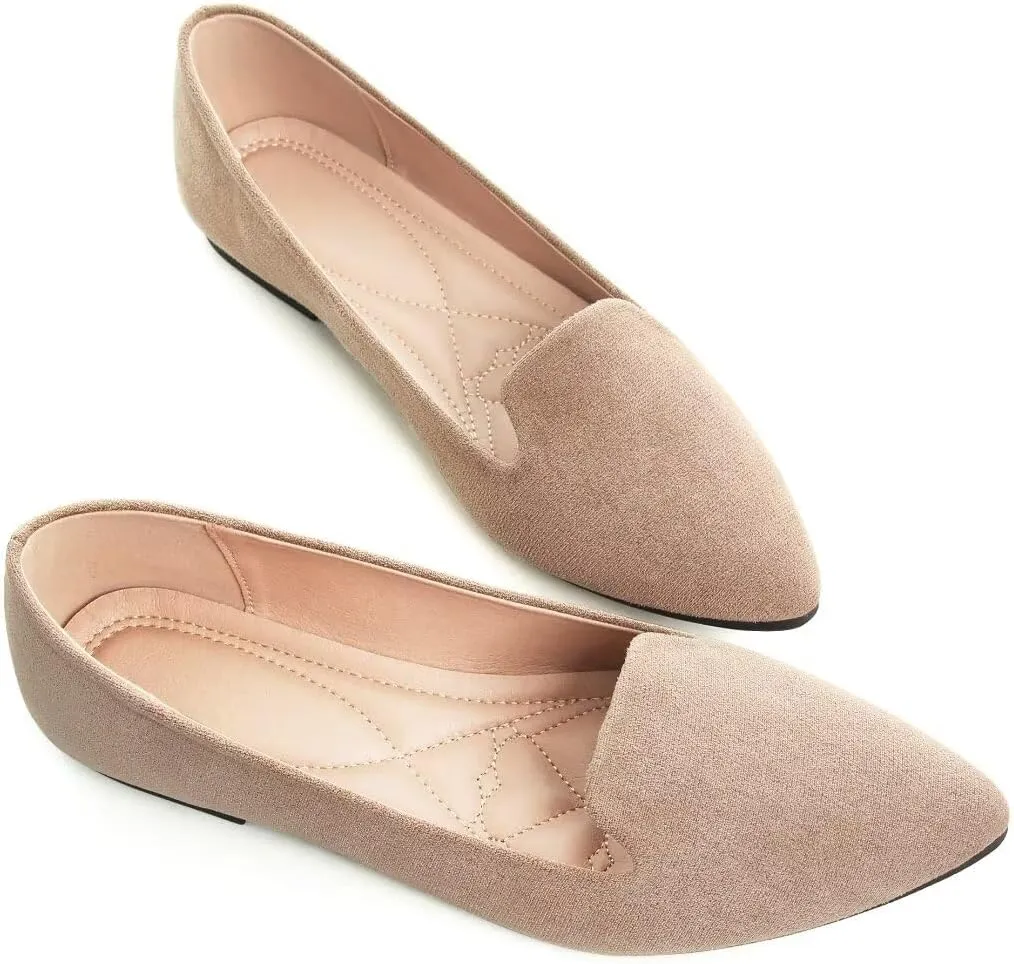 Stunner Women Cute Slip-On Ballet Shoes Soft Solid Classic Pointed Toe Flats