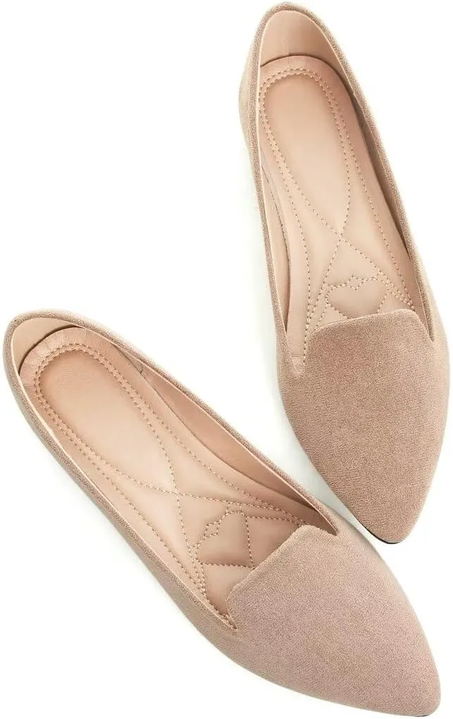 Stunner Women Cute Slip-On Ballet Shoes Soft Solid Classic Pointed Toe Flats
