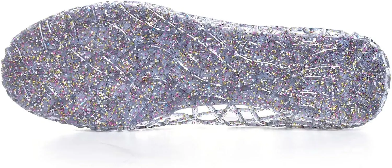 Stunner Women's Beach Jelly Shoes Slip On Crystal Summer Soft Hollow Ballet Flats