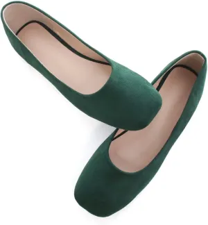 Stunner Women's Comfortable Slip On Ballet Shoes Square Toe Dress Flats Soft Walking Flats
