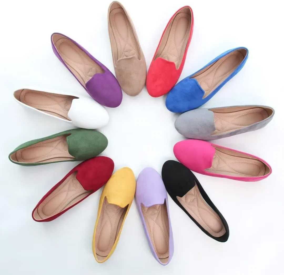 Stunner Women's Flats Classic Candy Colored Cute Slip On Ballet Shoes Soft Solid Dress Flat Shoes