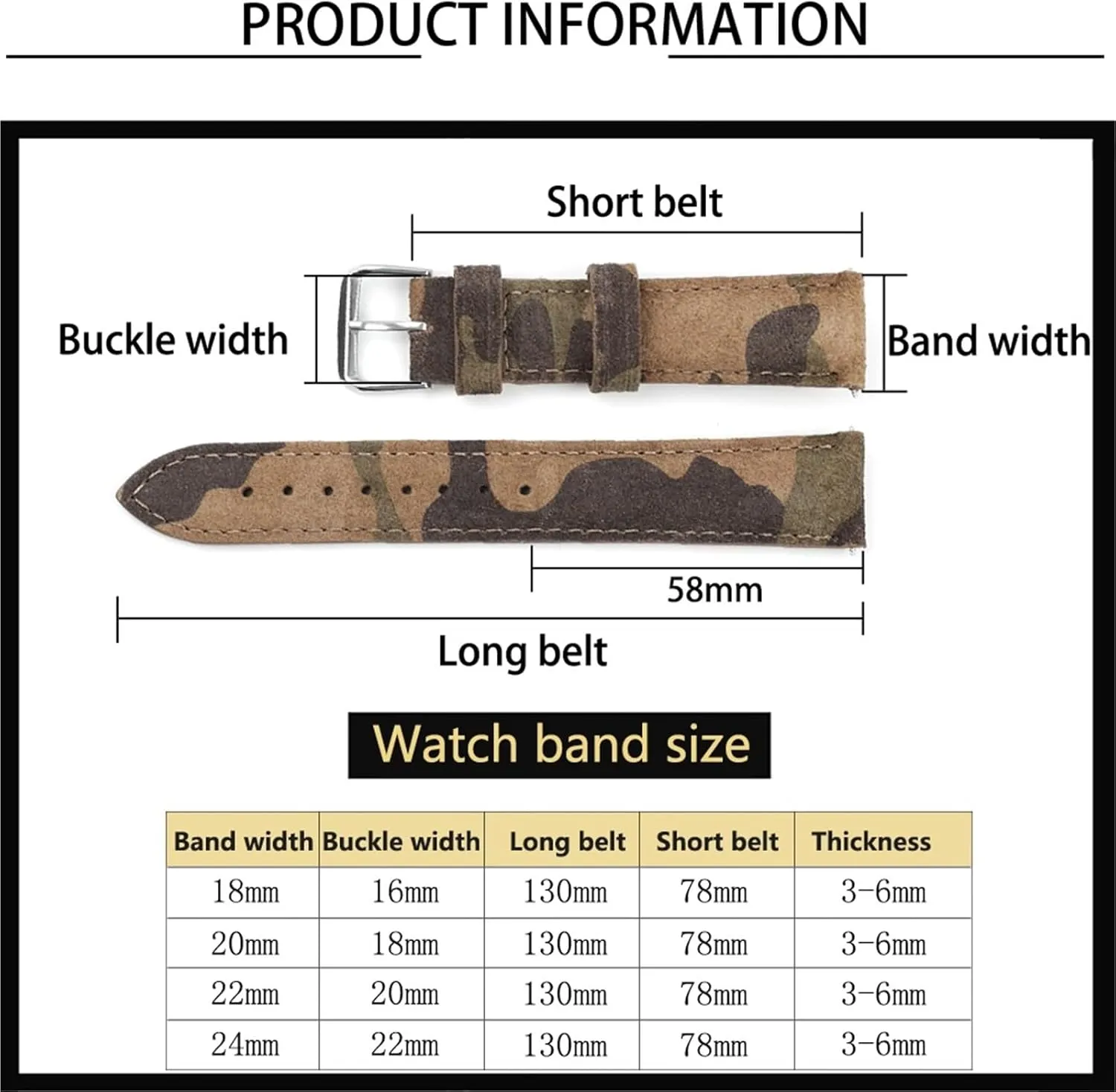 Suede Leather Watch Strap 18mm 20mm 22mm Vintage Handmade Watchband Replacement Belts