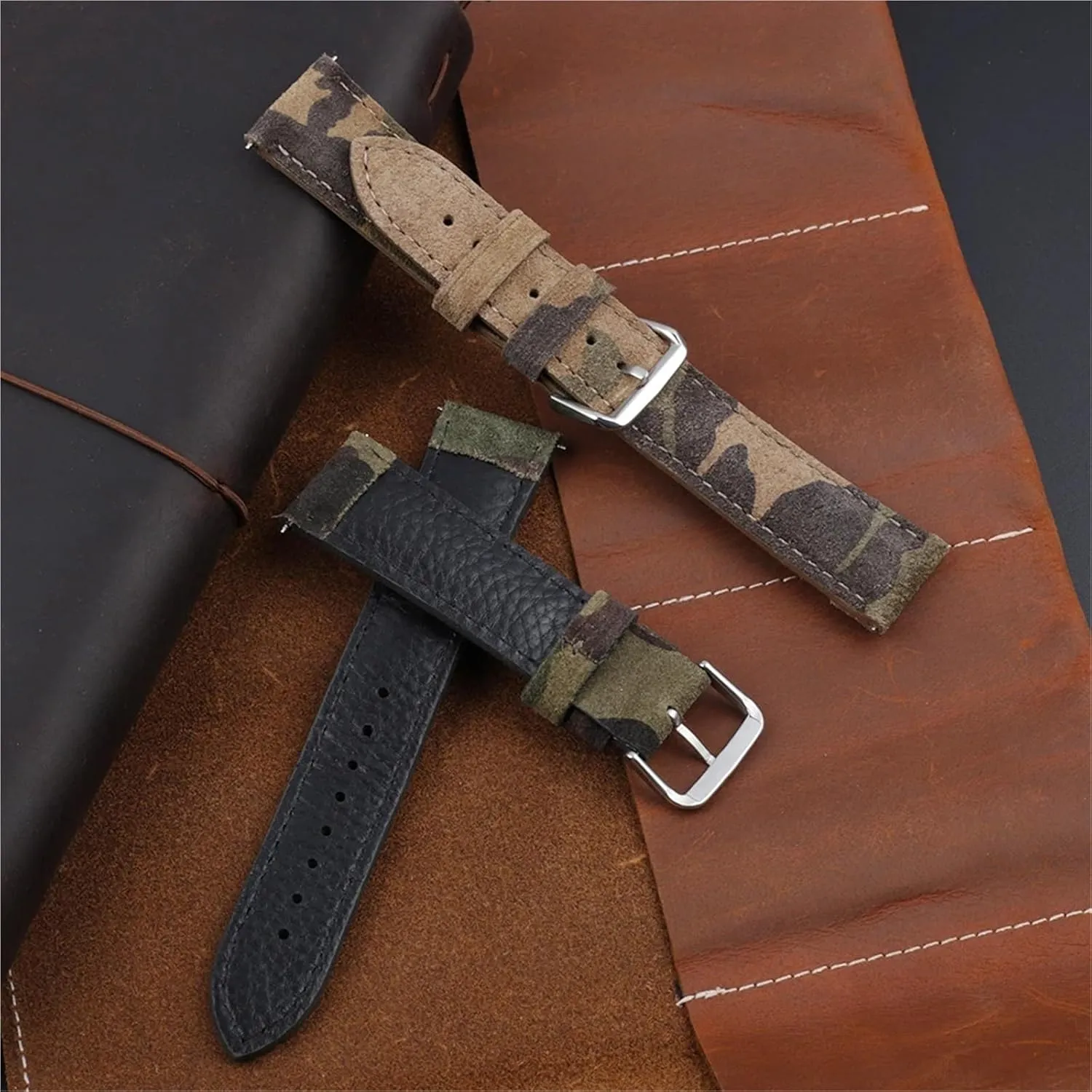 Suede Leather Watch Strap 18mm 20mm 22mm Vintage Handmade Watchband Replacement Belts