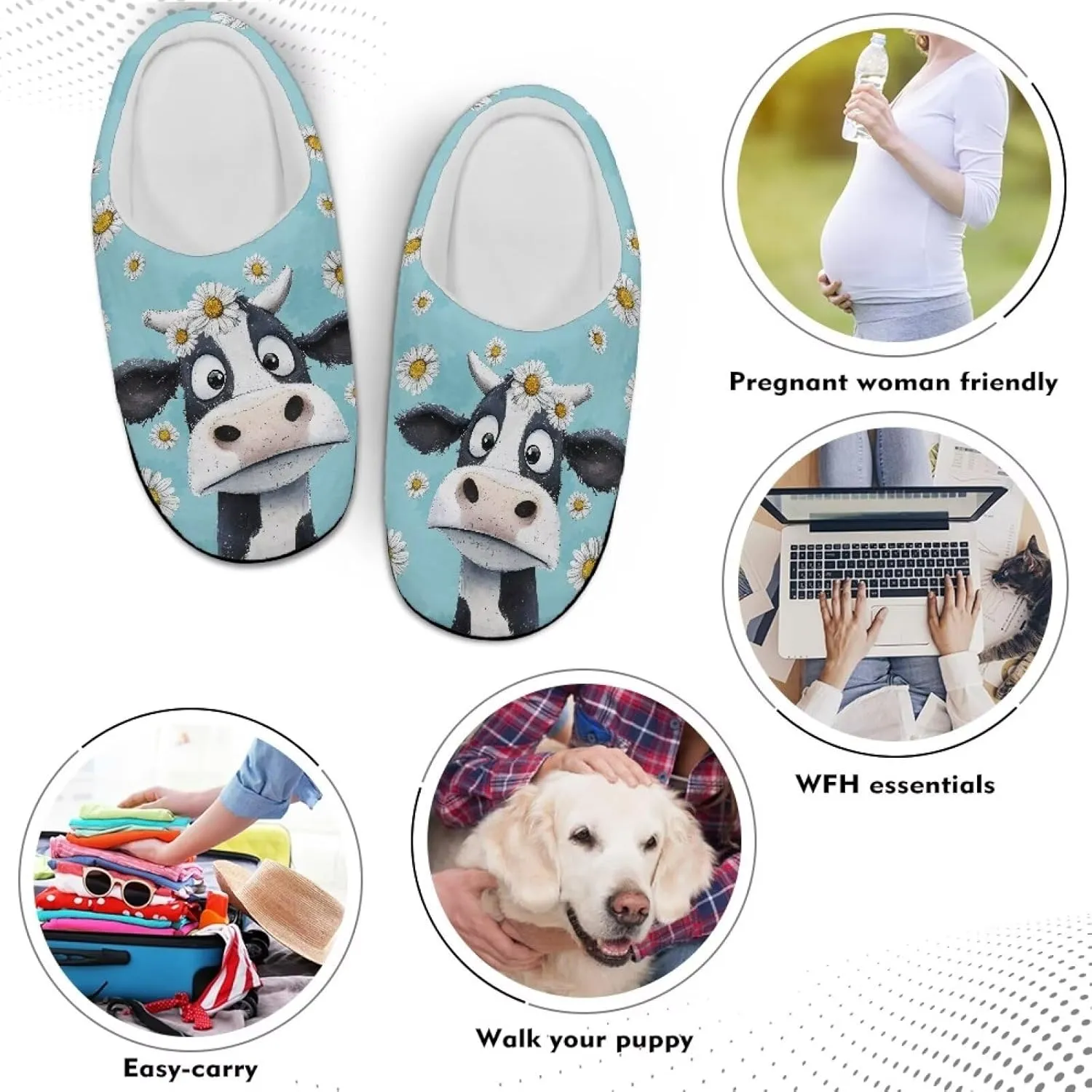 Suobstales Men Slippers Indoor Outdoor House Shoes Slip On Fall Winter Warm Bedroom Slippers for Women