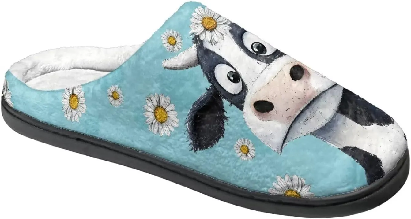 Suobstales Men Slippers Indoor Outdoor House Shoes Slip On Fall Winter Warm Bedroom Slippers for Women
