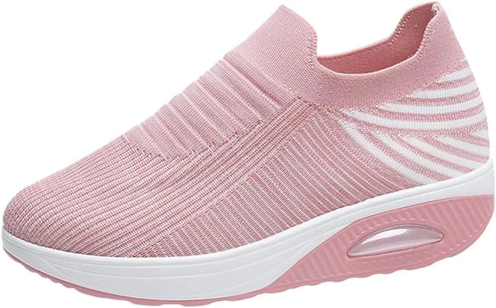 Super Soft Women's Walking Shoes, Mesh Slip On Air Cushion Lady Girls Modern Easy Shoes