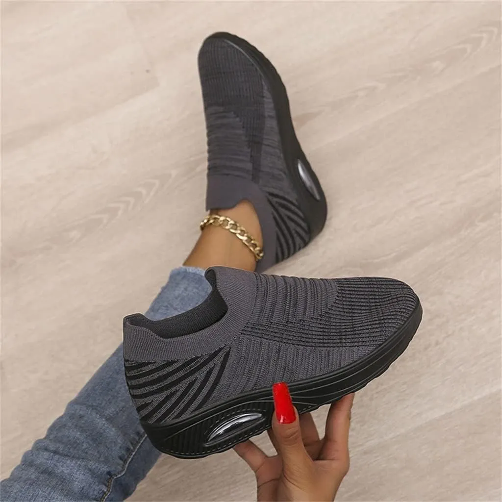 Super Soft Women's Walking Shoes, Mesh Slip On Air Cushion Lady Girls Modern Easy Shoes