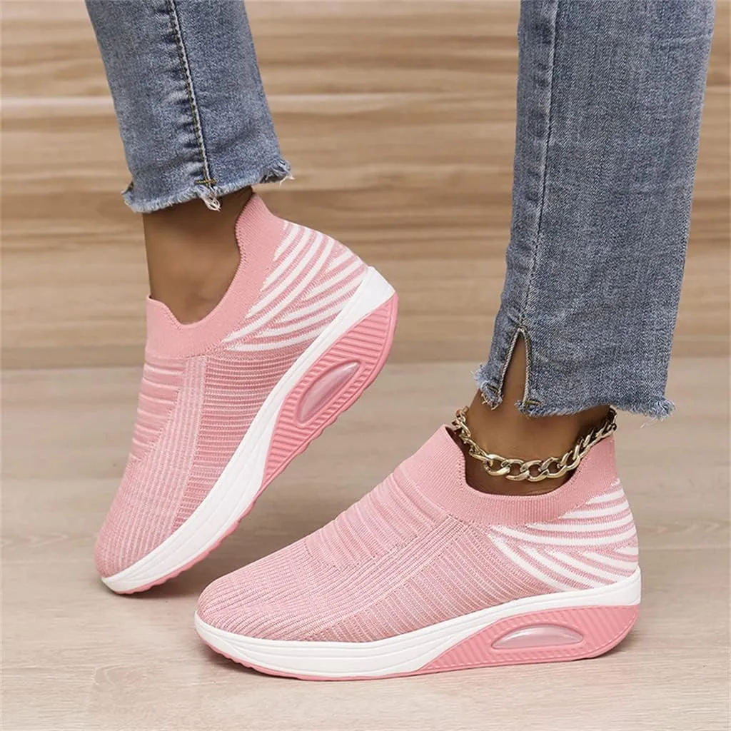 Super Soft Women's Walking Shoes, Mesh Slip On Air Cushion Lady Girls Modern Easy Shoes