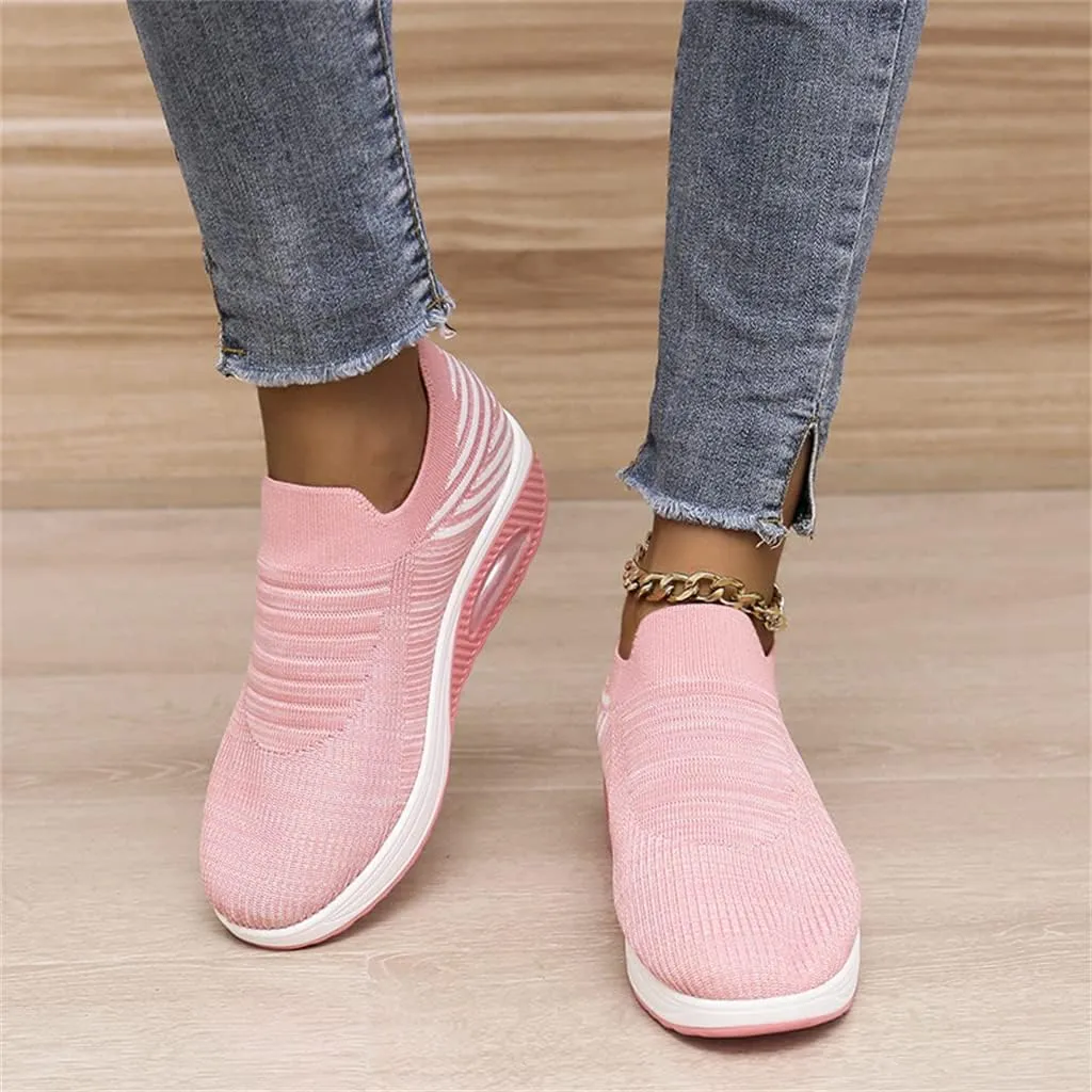 Super Soft Women's Walking Shoes, Mesh Slip On Air Cushion Lady Girls Modern Easy Shoes