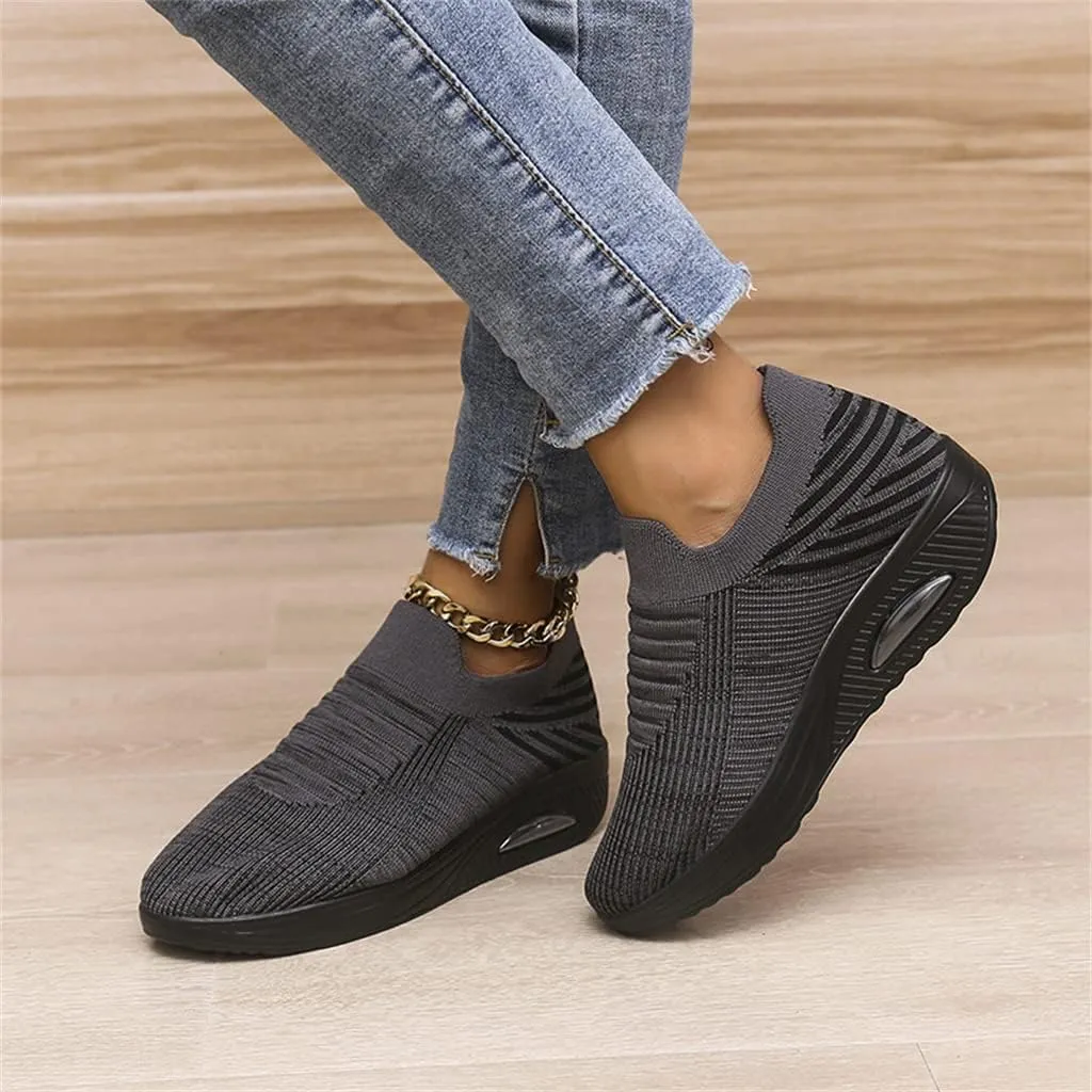 Super Soft Women's Walking Shoes, Mesh Slip On Air Cushion Lady Girls Modern Easy Shoes