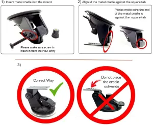 Super Suction Windshield Suction Cup Mount for Escort MAX MAX2 2/2015-2019 MAX360 Radar Detector w/Slide in Plate Connection