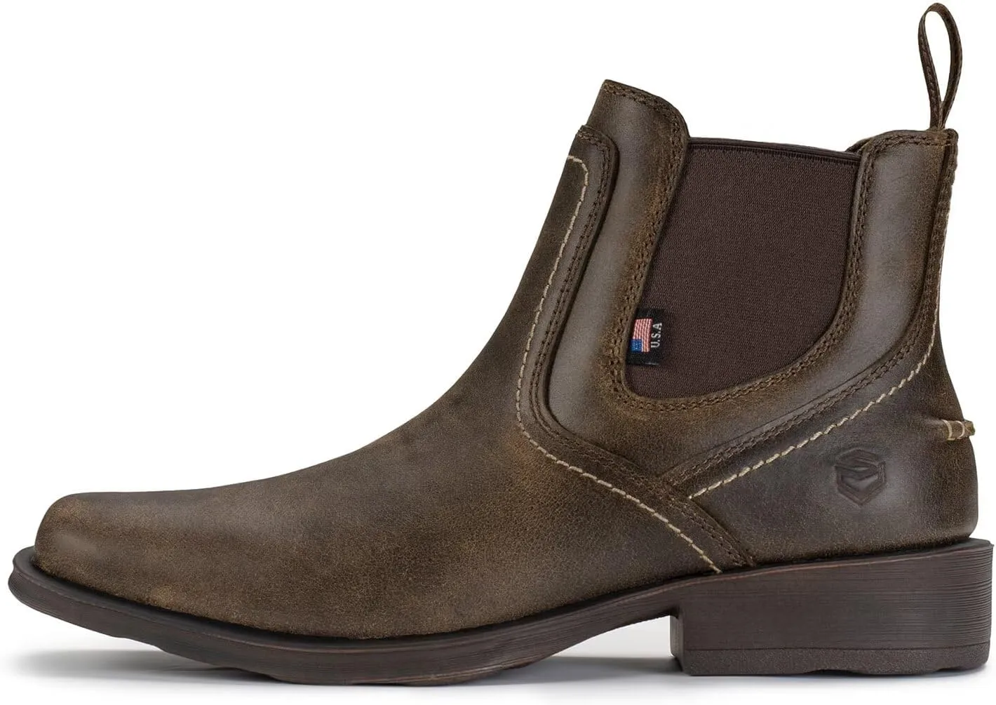 SUREWAY Cowboy Boots for Men - Square Toe Mens Western Slip on Boots, Slip Resistant Country Boots, Durable Comfortable, Old West Style Casual/Work/Dress Shoes