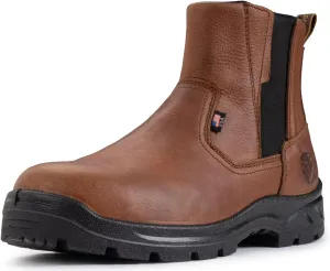 SUREWAY Mens Slip On Soft/Steel Toe Work Boots for Men,Chelsea Work Boots/Shoes,Upgraded Slip/Water Resistant,