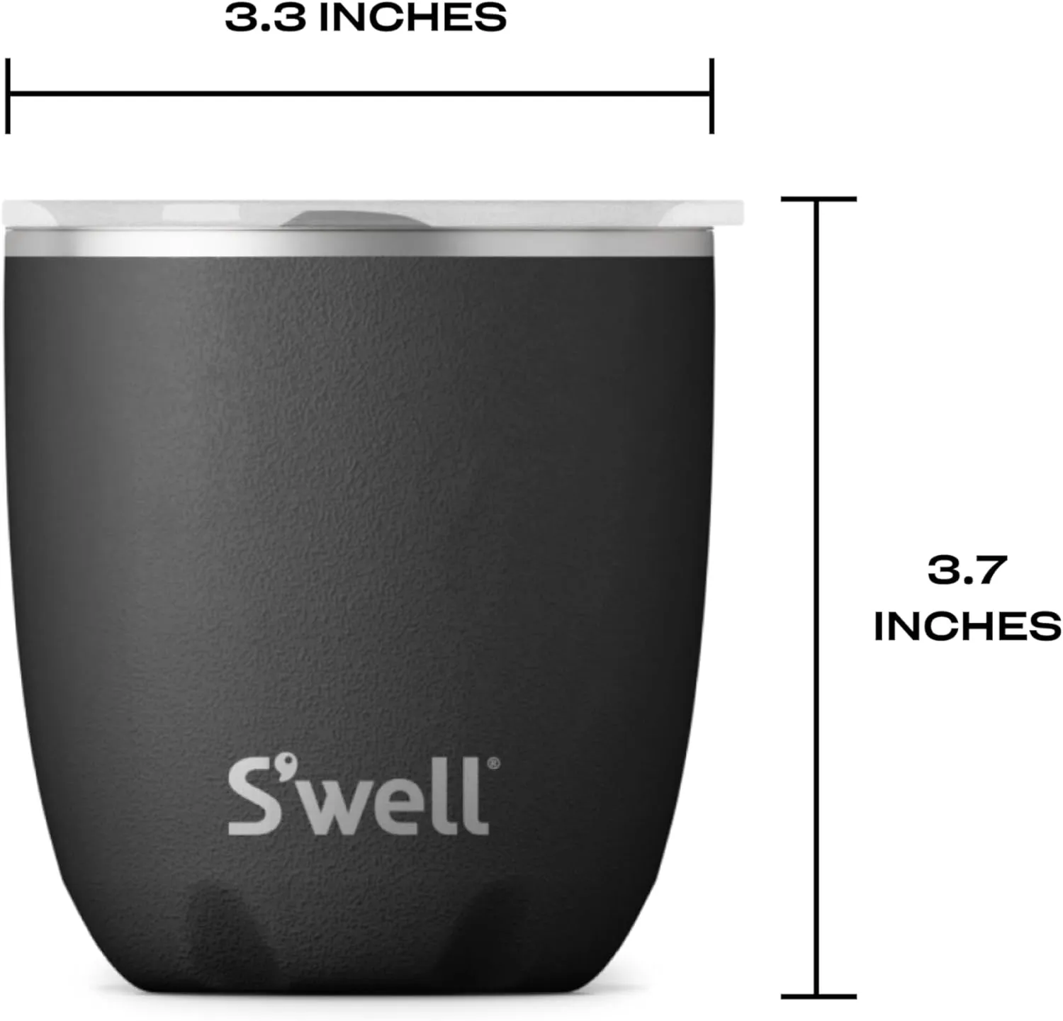S'well Stainless Steel Tumbler with Slide-Open Lid, 10oz, Onyx, Triple Layered Vacuum Insulated Containers Keeps Drinks Colder and Hotter for Longer, BPA Free