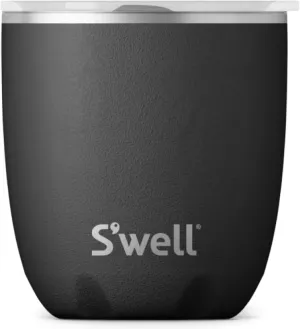 S'well Stainless Steel Tumbler with Slide-Open Lid, 10oz, Onyx, Triple Layered Vacuum Insulated Containers Keeps Drinks Colder and Hotter for Longer, BPA Free
