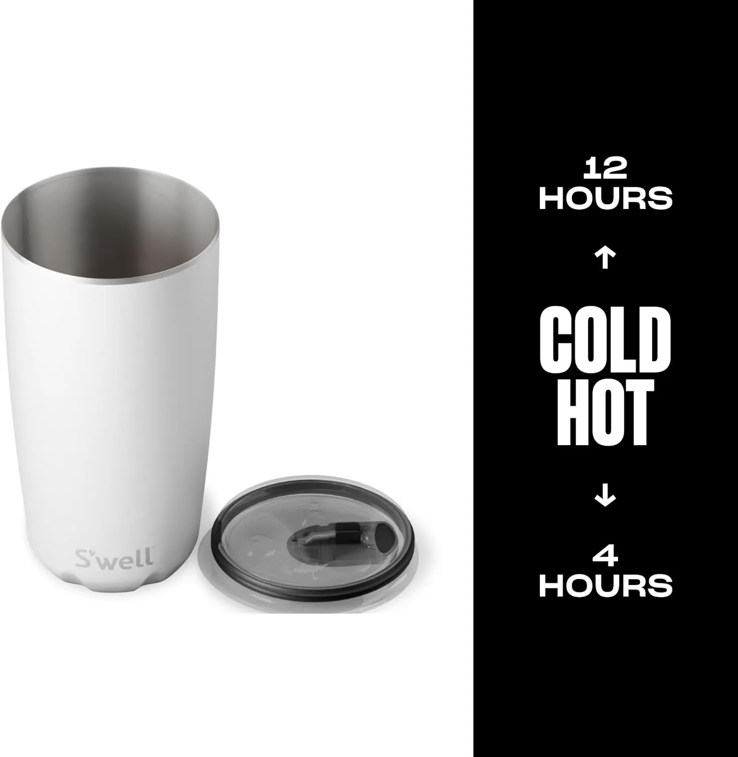 S'well Stainless Steel Tumbler with Slide-Open Lid, 18oz, Moonstone, Triple Layered Vacuum Insulated Containers Keeps Drinks Cold for 12 Hours and Hot for 4, BPA Free