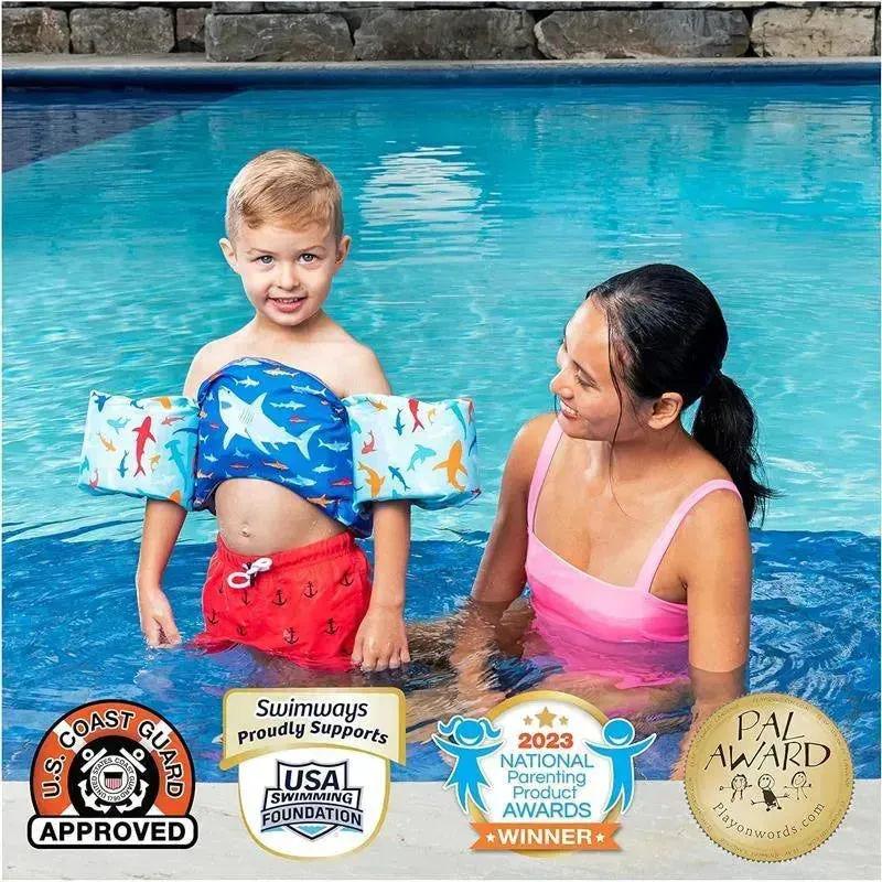 SwimWays - instrutor de natação, colete salva-vidas aprovado pela Guarda Costeira dos EUA, tubarão