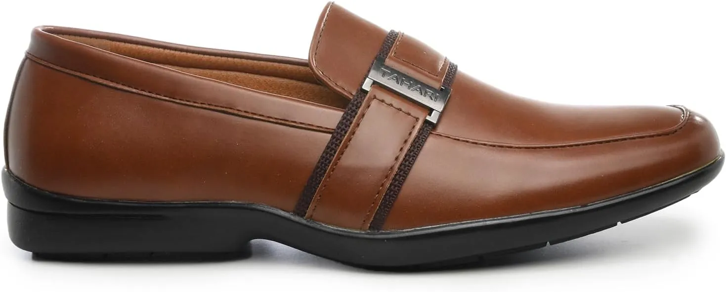 TAHARI Mens Loafers Easy Slip On Design for All Day Comfort with Front Strap