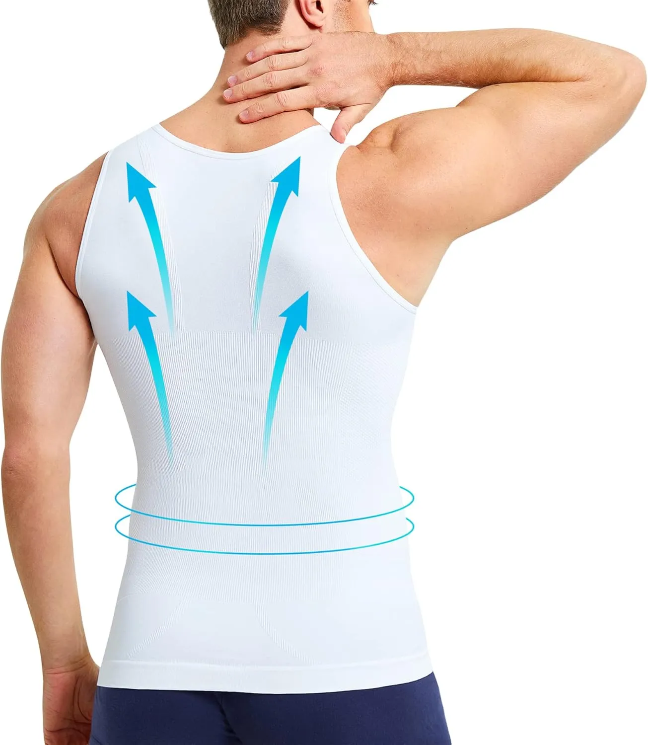 TAILONG Compression Shirts for Men Shapewear Slimming Body Shaper Waist Trainer Vest Workout Tank Tops Abdomen Undershirts