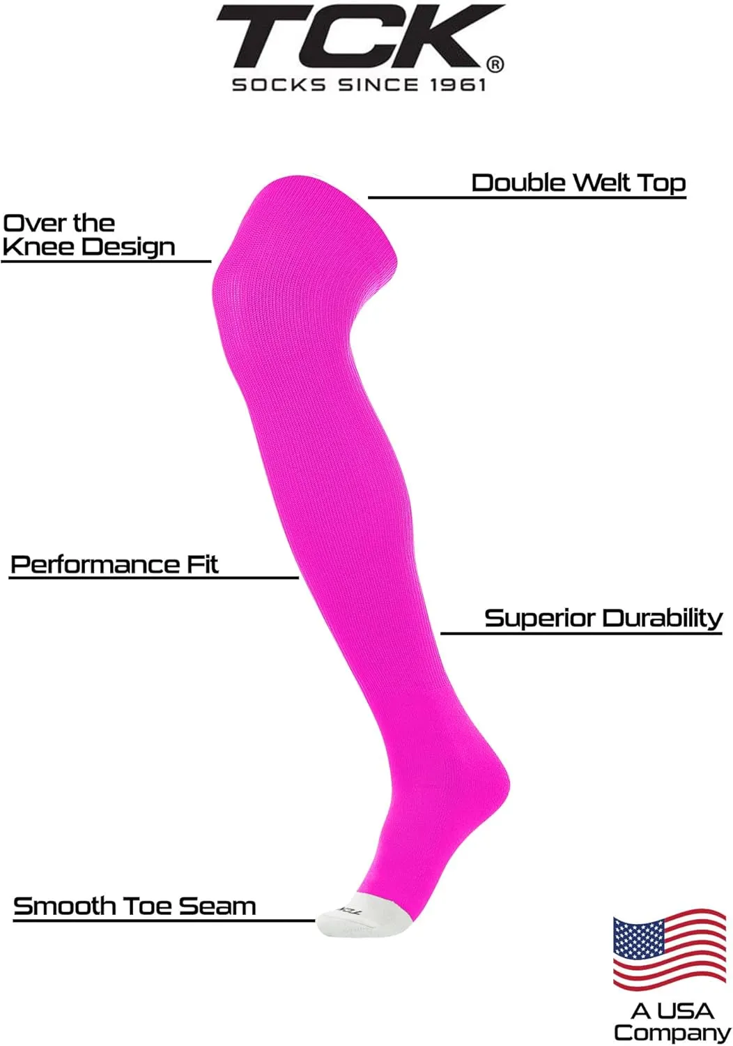 TCK Baseball Socks Prosport Over the Knee Football Socks Extra Long for Boys Girls Men Women Youth and Adult