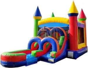 TentandTable Inflatable Bounce House Water Slide for Toddlers and Kids - Commercial Grade Bouncy Castle for Adults - Jump House, Includes Electric Air Blower - 26' L x 13' W x 14' H - Rainbow